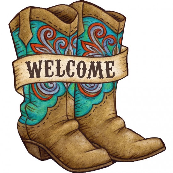 Ornement décoratif  PVC - Cowboy Boots Welcome