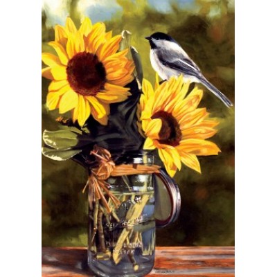  Sunflower Chickadee by Victoria Schultz Mini 12" x 18"