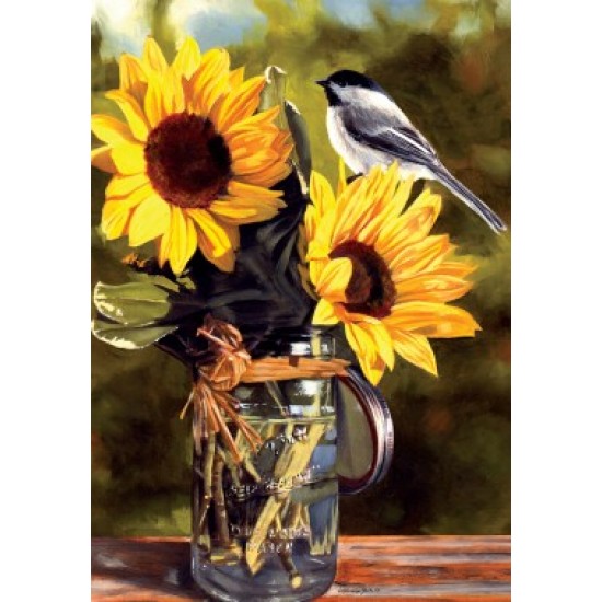  Sunflower Chickadee by Victoria Schultz Mini 12" x 18"