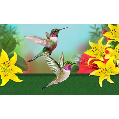 Designer Floor Mats/Festive Hummingbird 