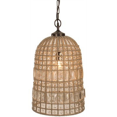  Lampe/ 13x13x21.75"h ( hardwire) vintage beaded bell shape pendant 
