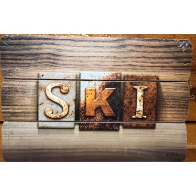 Wood Wall Art /SKI /24x36x1.8CM  