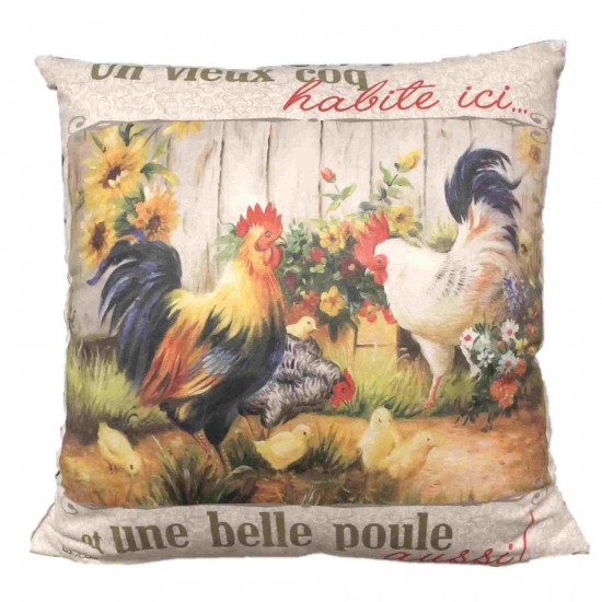  Pillow  Un Vieux Coq-Une Belle Poule 