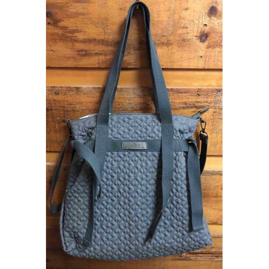   Quilted Bag / Hand Bag Lulu Grey Charcoal  /41x17x40cm  