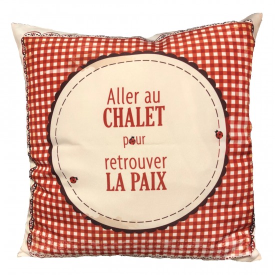  Pillow made of polyester for inside or outside/  Aller au chalet