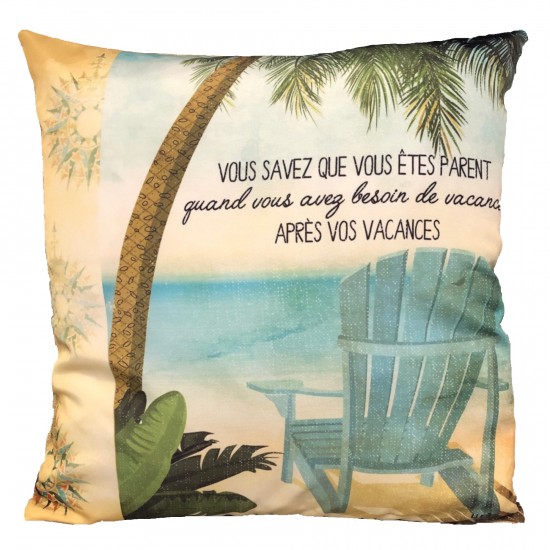  Pillow made of polyester for inside or outside/ Vacances