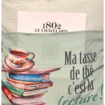 Coussin De lecture Avec Pochette Pour Livres Et Poignée/ Ma tasse de thé